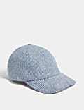 Pure Linen Striped Baseball Cap