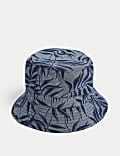 Pure Cotton Leaf Print Bucket Hat