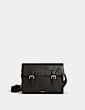 Leather Buckle Messenger Bag