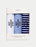 3pk Antibacterial Pure Cotton Handkerchiefs