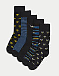 Pack de 5 pares de calcetines Cool & Fresh™ de algodón con diseño de abejas