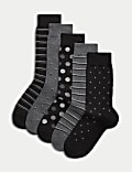 5pk Cool & Fresh™ Patterned Cotton Rich Socks