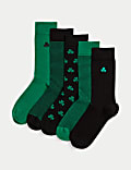 Pack de 5 pares de calcetines Cool & Fresh™ de algodón con estampado de San Patricio