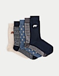 5pk Cool & Fresh™ Bear Cotton Rich Socks