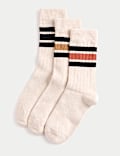 Lot de 3 paires de chaussettes en coton à rayures