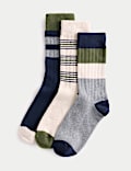 3pk Cotton Rich Striped Boot Socks