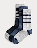 3 Pack Striped Cotton Rich Casual Socks