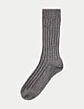 Cashmere Rich Ribbed Socks