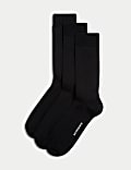3pk Egyptian Cotton Rich Ribbed Socks 