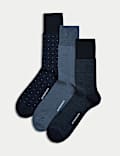 3pk Assorted Mercerised Cotton Rich Socks