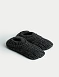 Cable Knit Slipper Socks