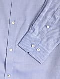 Camisa texturizada ajustada de planchado fácil 100 % algodón