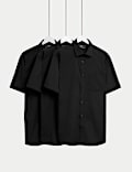 Pack de 3 camisas de manga corta ajustadas de planchado fácil