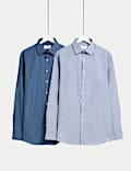 2pk Regular Fit Easy Iron Printed Shirts
