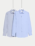 2pk Regular Fit Easy Iron Cotton Blend Shirts