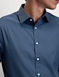 Regular Fit Cotton Blend Printed Shirt