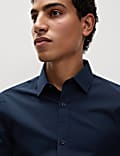Slim Fit Easy Iron Cotton Blend Shirt