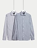 2pk Regular Fit Easy Iron Cotton Blend Poplin Shirts