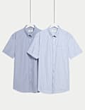 2pk Regular Fit Striped Short Sleeve Shirts