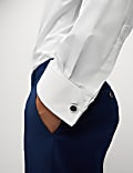 Slim Fit Cotton Blend Double Cuff Shirt