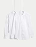 Lot de 2 chemises en coton mélangé coupe skinny, repassage facile
