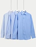 3pk Regular Fit Easy Iron Long Sleeve Shirts