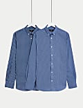 2pk Regular Fit Easy Iron Long Sleeve Gingham Shirts