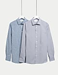 2pk Slim Fit Easy Iron Cotton Blend Shirts