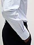 Camisa de rayas de algod&oacute;n pr&eacute;mium de corte ajustado