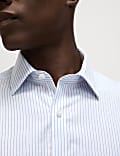 Camisa de rayas de algod&oacute;n pr&eacute;mium de corte ajustado