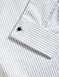 Regular Fit Luxury Cotton Double Cuff Striped Shirt