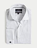 Regular Fit Luxury Cotton Double Cuff Striped Shirt