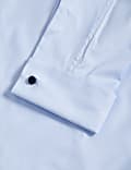 Elegancka koszula premium o kroju slim fit z podwójnym mankietem z bawełny