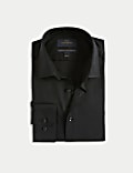 Chemise coupe ajustée en coton sergé de qualité supérieure