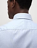 Gestreept overhemd van luxe katoen met slanke pasvorm