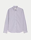 Chemise en coton coupe standard à rayures
