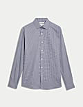 Slim Fit Non Iron Pure Cotton Houndstooth Shirt