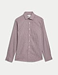 Slim Fit Non Iron Pure Cotton Houndstooth Shirt