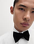 Regular Fit Cotton Dress Shirt with Bow Tie