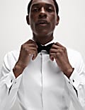 Slim Fit Cotton Dress Shirt with Bow Tie
