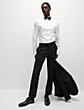 Slim Fit Cotton Dress Shirt with Bow Tie