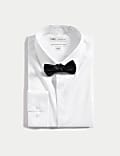 Regular Fit Cotton Dress Shirt with Bow Tie