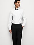 Slim Fit Cotton Dress Shirt with Bow Tie