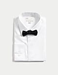 Slim Fit Cotton Dress Shirt with Bow Tie