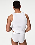2pk Supima® Cotton Drop Needle Sleeveless Vest Box