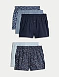 5pk Pure Cotton StayNew™ Floral Woven Boxers