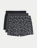 3er-Pack gewebte Boxershorts aus reiner Baumwolle mit Ikat-Muster