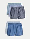 5pk Pure Cotton Striped Woven Boxers