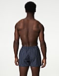 Set van 5 geweven boxershorts van zuiver katoen met ruitmotief