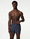 5pk Pure Cotton Checked Woven Boxers